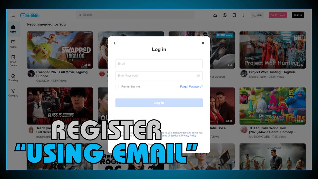 Register Using Your Email